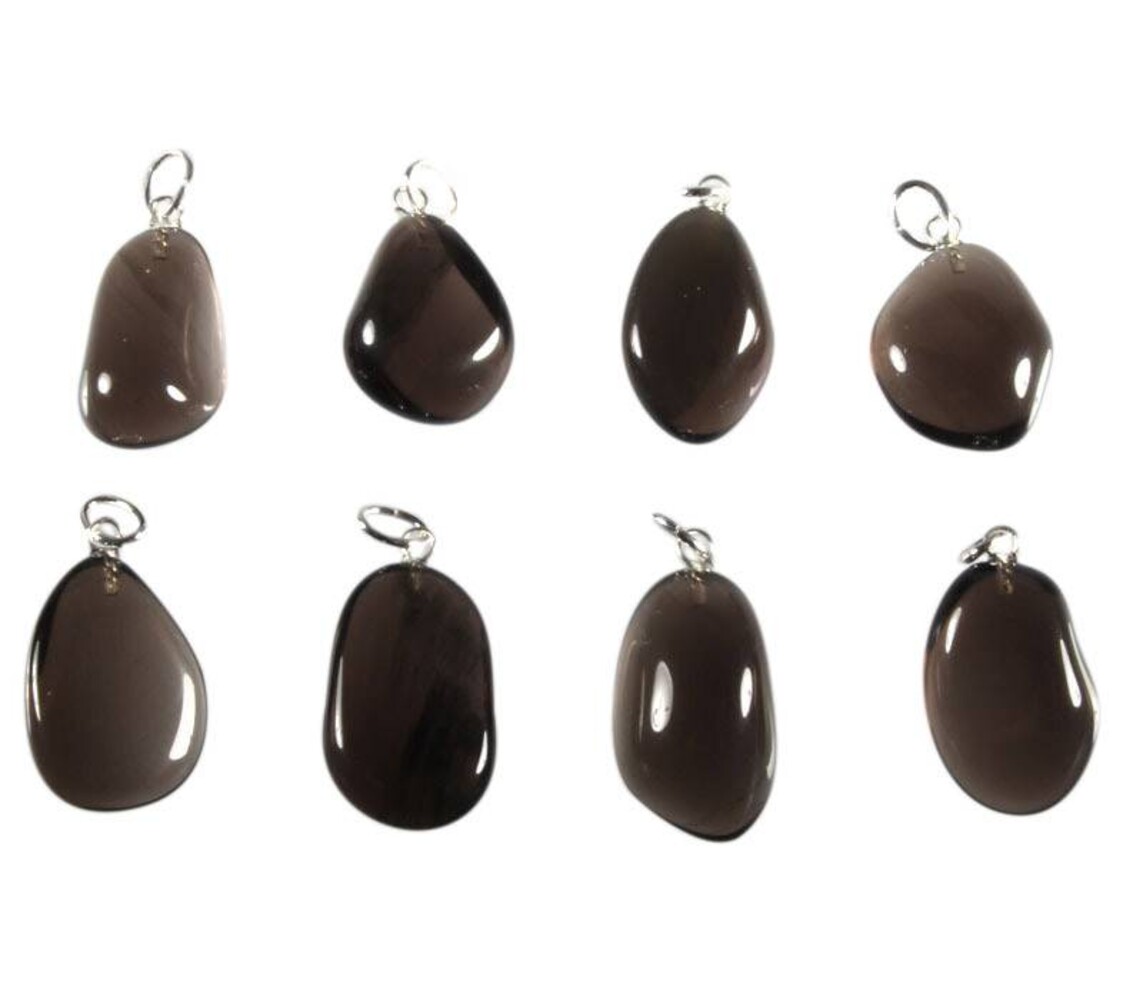 Obsidiaan (apachetranen) hanger met zilveren oogje