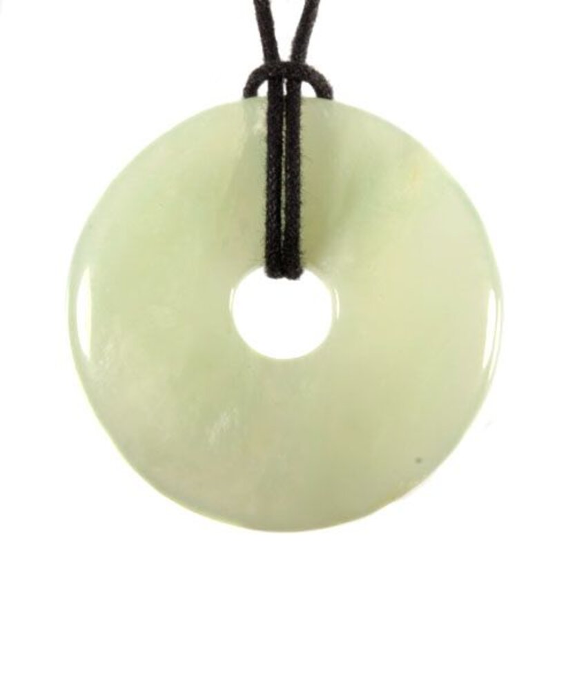 New jade (serpentijn) hanger donut 4 cm New jade (serpentijn) hanger donut 4 cm