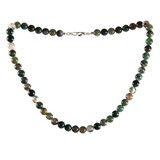 Mosagaat ketting 8 mm kralen Mosagaat ketting 8 mm kralen
