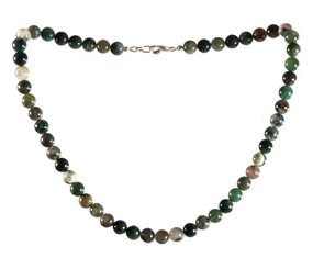 Mosagaat ketting 8 mm kralen Mosagaat ketting 8 mm kralen