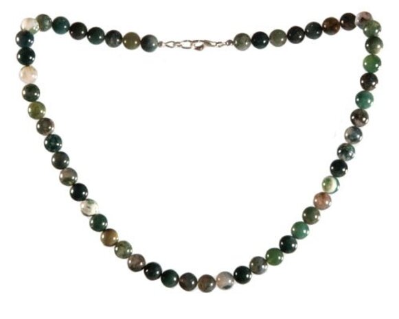 Mosagaat ketting 8 mm kralen Mosagaat ketting 8 mm kralen