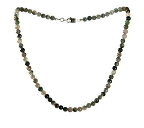 Mosagaat ketting 6 mm kralen Mosagaat ketting 6 mm kralen