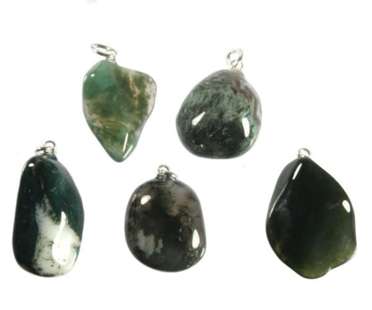 Mosagaat hanger met zilveren oogje