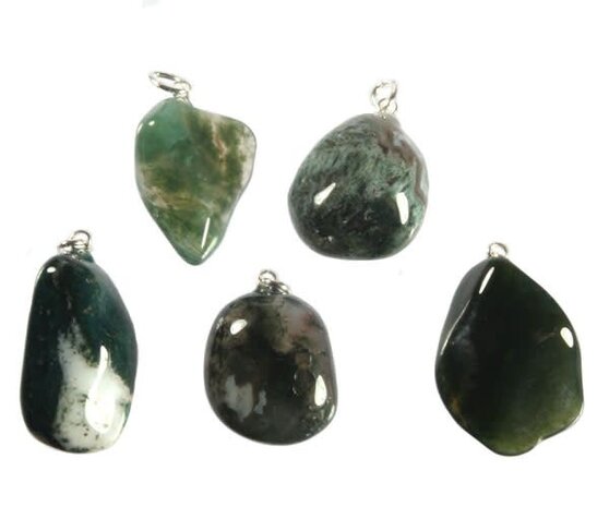 Mosagaat hanger met zilveren oogje