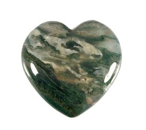 Mosagaat edelsteen hart 3 cm Mosagaat edelsteen hart 3 cm