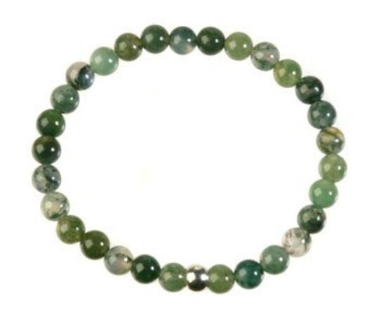 Mosagaat armband 15 cm | 6 mm kralen Mosagaat armband 15 cm | 6 mm kralen