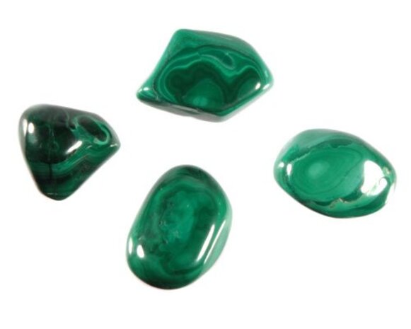 Malachiet steen getrommeld 10 - 20 gram Malachiet steen getrommeld 10 - 20 gram