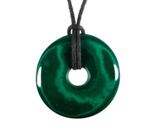 Malachiet hanger donut 2,7 - 3,3 cm Malachiet hanger donut 2,7 - 3,3 cm