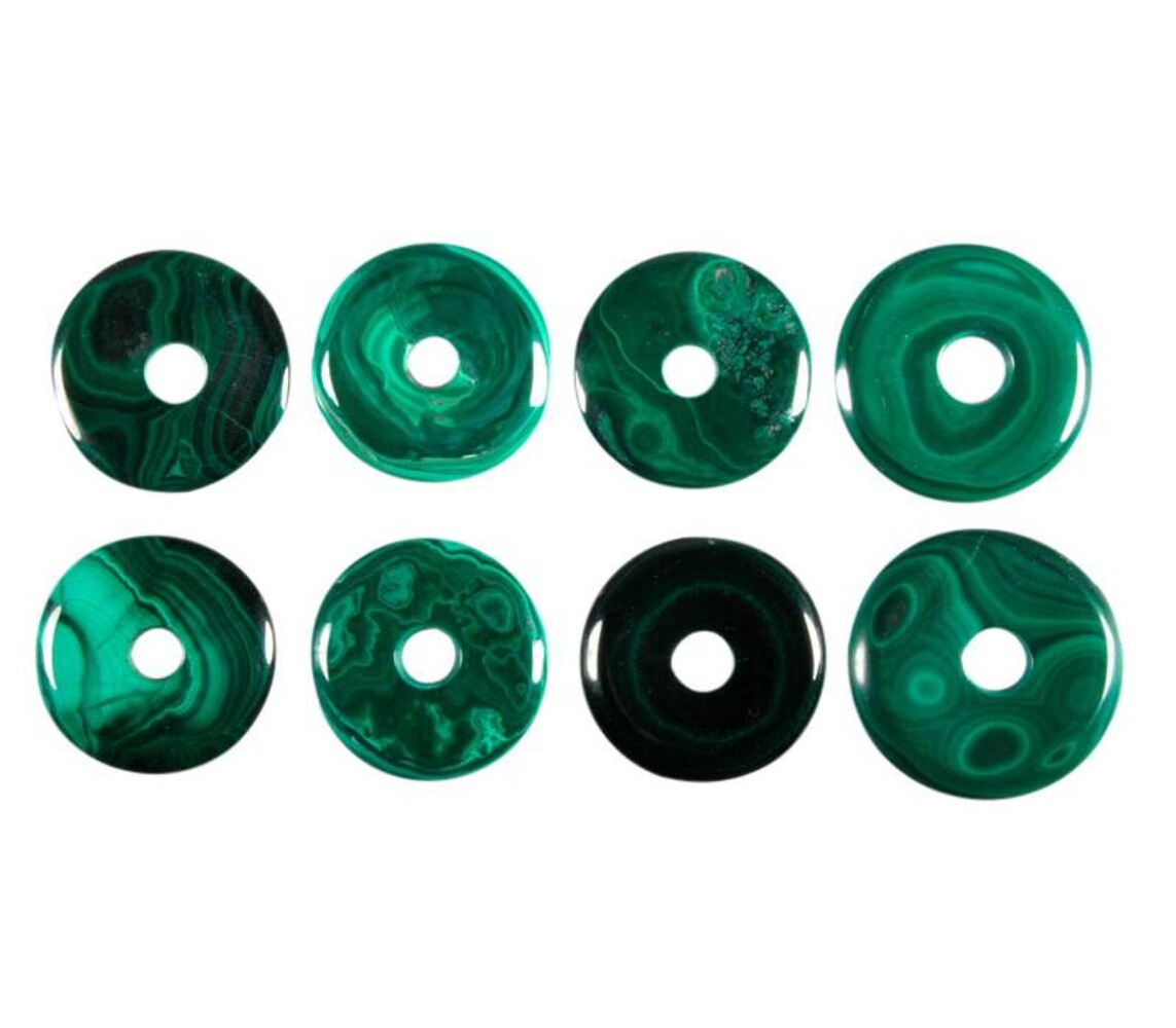 Malachiet hanger donut 2,7 - 3,3 cm Malachiet hanger donut 2,7 - 3,3 cm