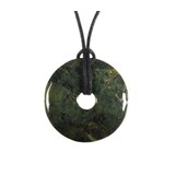 Magnetiet in serpentijn hanger donut 3 cm Magnetiet in serpentijn hanger donut 3 cm