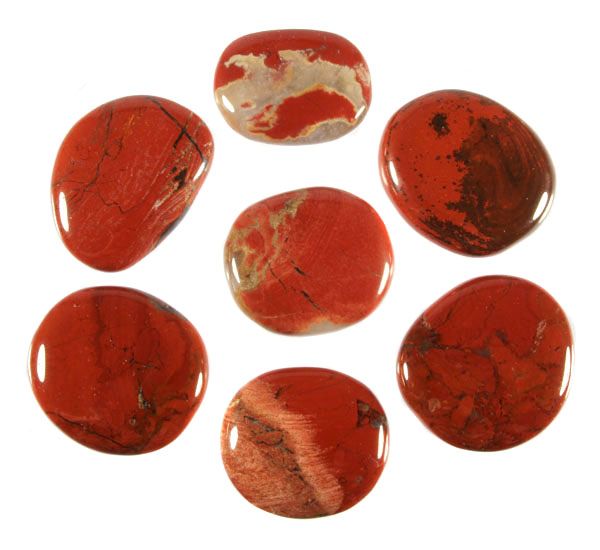 Jaspis (rood) steen plat gepolijst