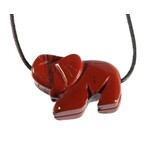 Jaspis (rood) hanger olifant doorboord Jaspis (rood) hanger olifant doorboord