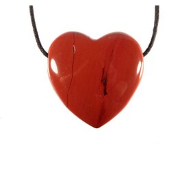 Jaspis (rood) hanger hart doorboord