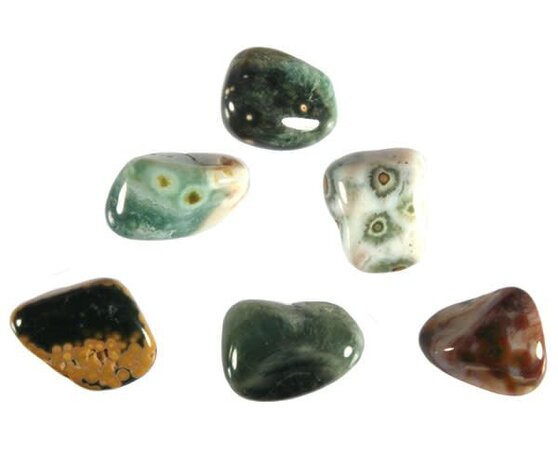 Jaspis (oceaan) steen getrommeld 5 - 10 gram Jaspis (oceaan) steen getrommeld 5 - 10 gram