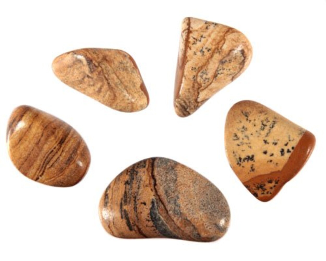 Jaspis (landschap) steen getrommeld 2 - 5 gram Jaspis (landschap) steen getrommeld 2 - 5 gram