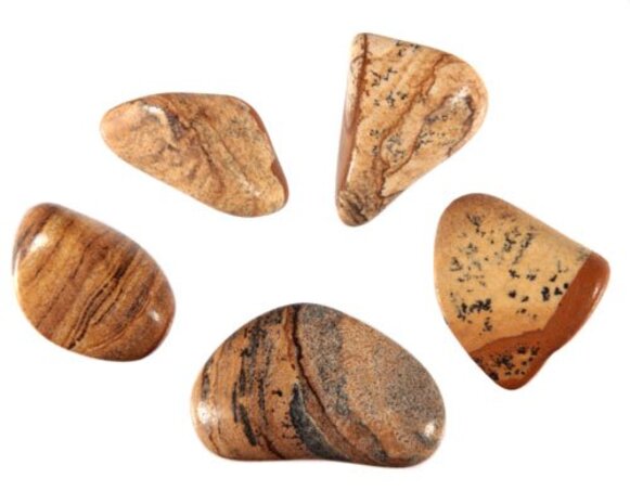 Jaspis (landschap) steen getrommeld 2 - 5 gram Jaspis (landschap) steen getrommeld 2 - 5 gram