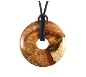 Jaspis (landschap) hanger donut 3 cm Jaspis (landschap) hanger donut 3 cm