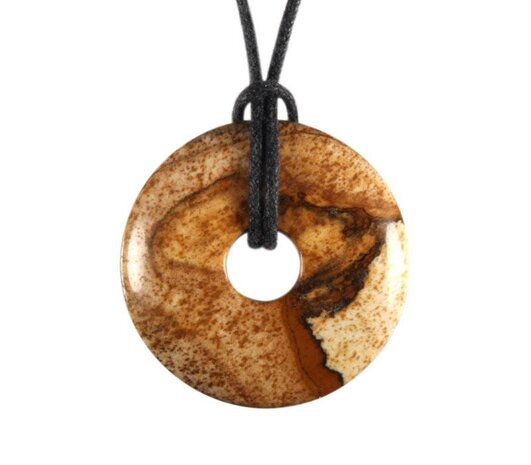 Jaspis (landschap) hanger donut 3 cm Jaspis (landschap) hanger donut 3 cm