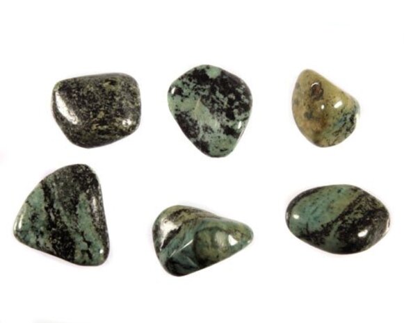 Jaspis (groen) steen getrommeld 2 - 5 gram Jaspis (groen) steen getrommeld 2 - 5 gram