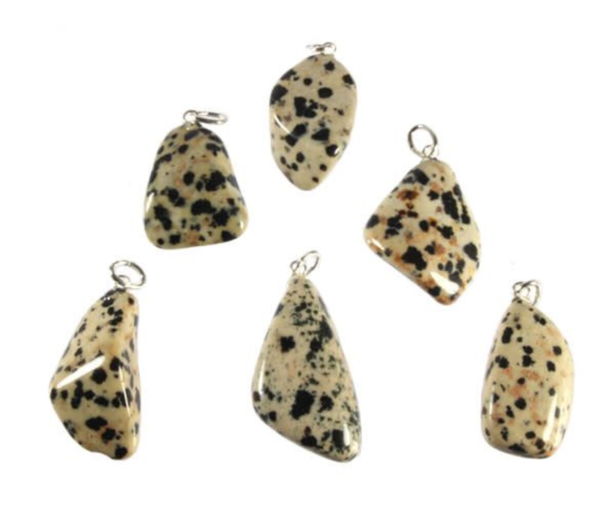 Jaspis (dalmatiër) hanger met zilveren oogje Jaspis (dalmatiër) hanger met zilveren oogje