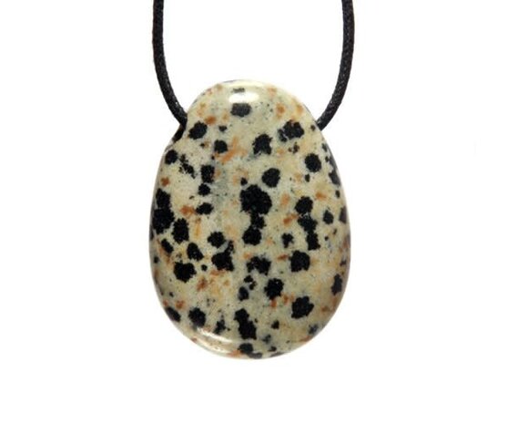 Jaspis (dalmatier) hanger doorboord