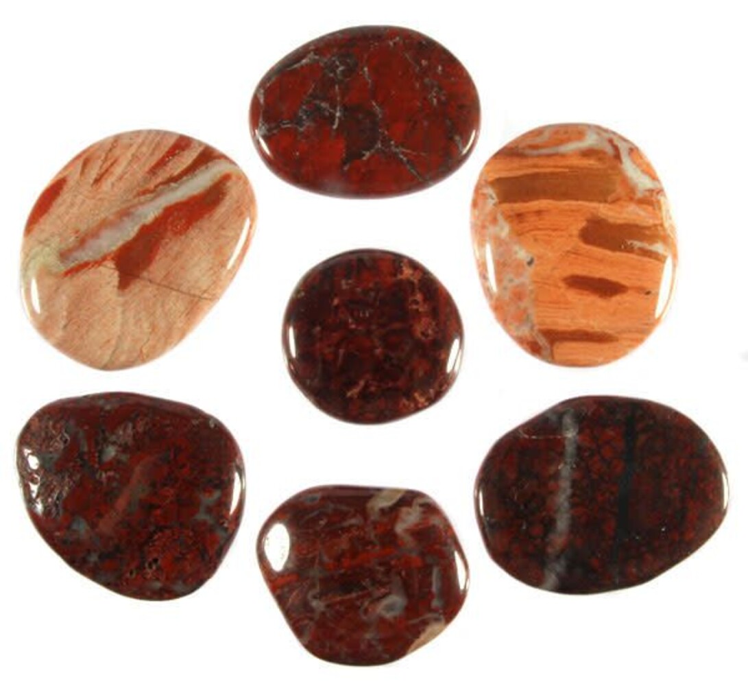 Jaspis (breccie) steen plat gepolijst