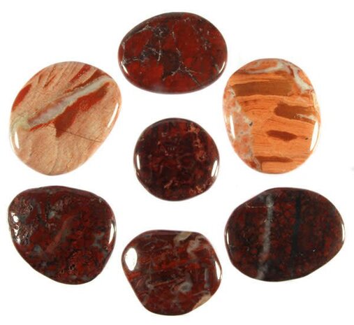 Jaspis (breccie) steen plat gepolijst