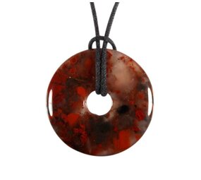 Jaspis (breccie) hanger donut 3 cm Jaspis (breccie) hanger donut 3 cm