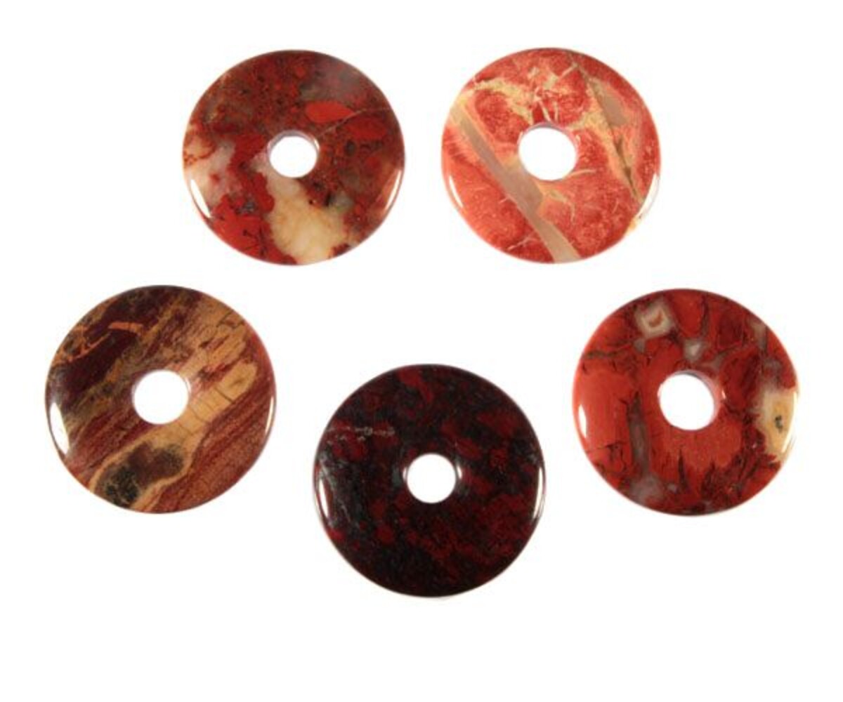 Jaspis (breccie) hanger donut 3 cm Jaspis (breccie) hanger donut 3 cm