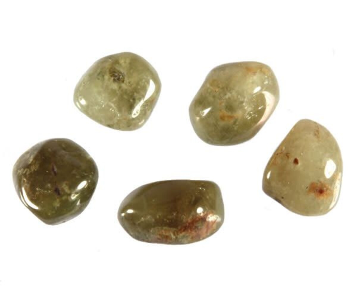 Grossulaar (lichtgroen) steen getrommeld 5 - 10 gram Grossulaar (lichtgroen) steen getrommeld 5 - 10 gram