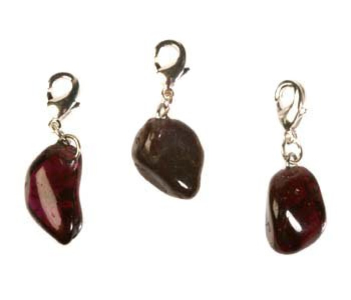 Granaat bedeltje met sterling zilveren slotje Granaat bedeltje met sterling zilveren slotje