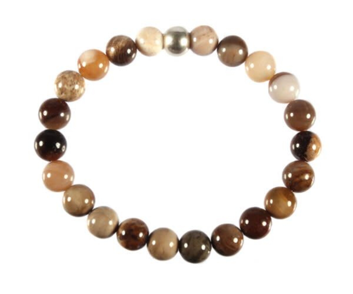 Geopaliseerd hout armband 18 cm | 8 mm kralen Geopaliseerd hout armband 18 cm | 8 mm kralen