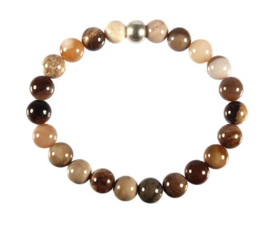 Geopaliseerd hout armband 18 cm | 8 mm kralen Geopaliseerd hout armband 18 cm | 8 mm kralen
