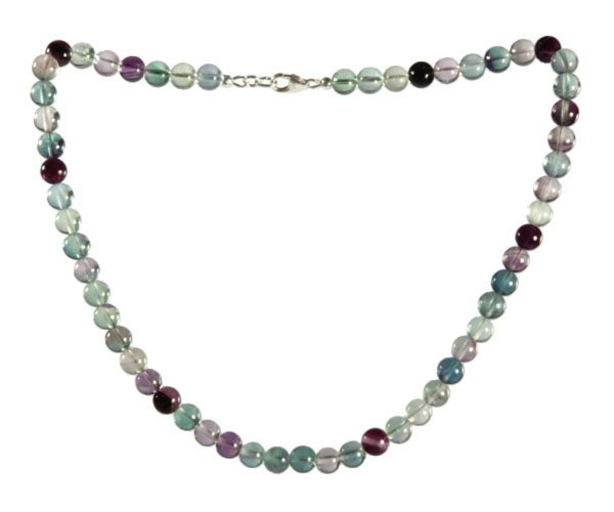 Fluoriet (multi) ketting 8 mm kralen Fluoriet (multi) ketting 8 mm kralen