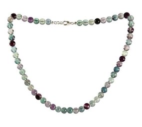 Fluoriet (multi) ketting 8 mm kralen Fluoriet (multi) ketting 8 mm kralen