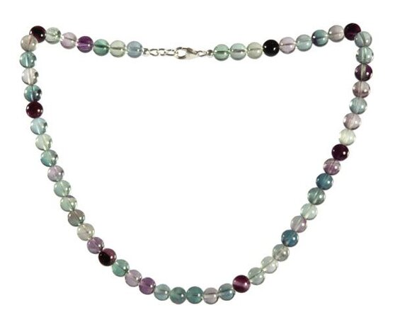 Fluoriet (multi) ketting 8 mm kralen Fluoriet (multi) ketting 8 mm kralen