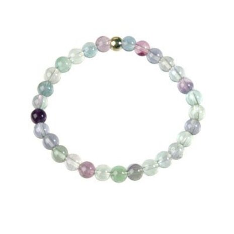Fluoriet (multi) armband 18 cm | 6 mm kralen