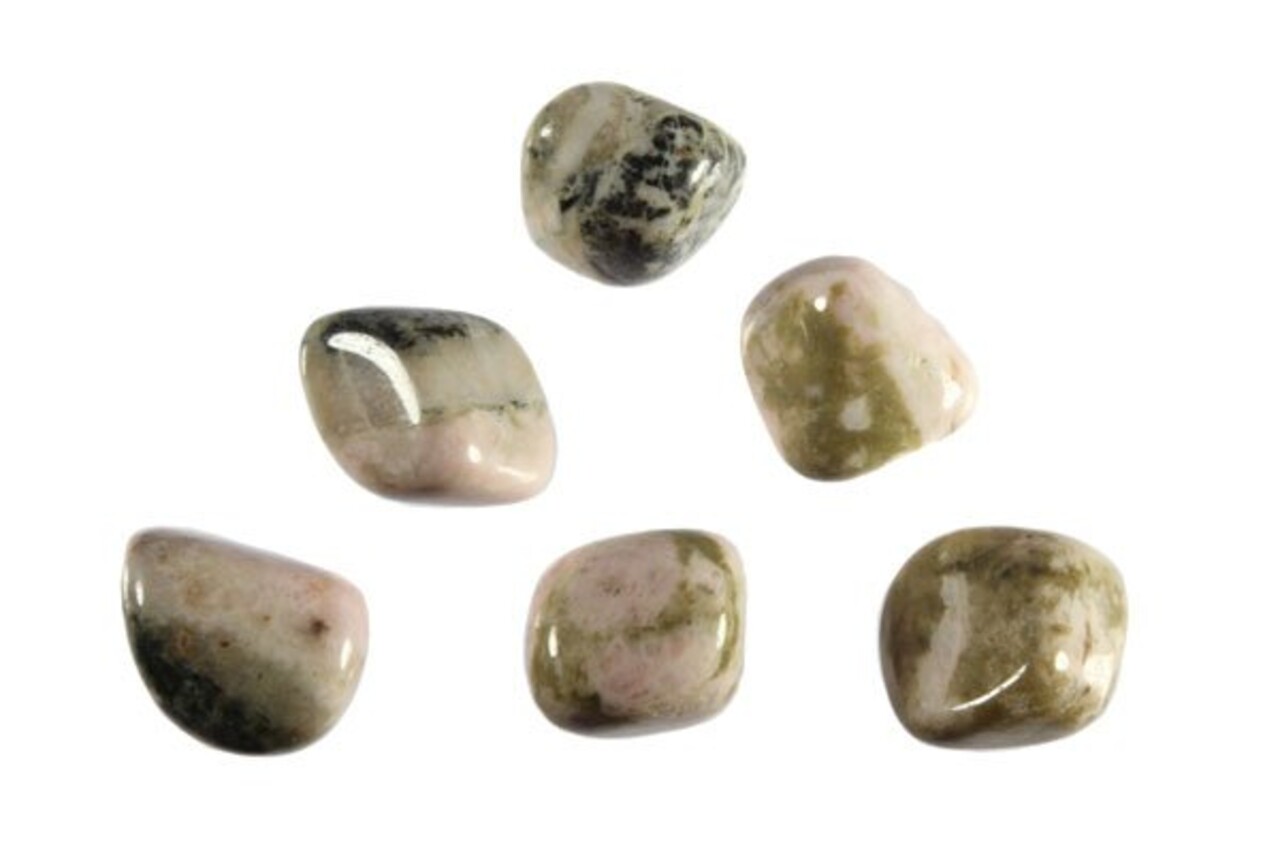 Clinozoisiet steen getrommeld | middel (M) Clinozoisiet steen getrommeld | middel (M)