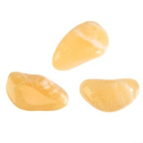 Calciet (oranje) steen getrommeld 5 - 10 gram