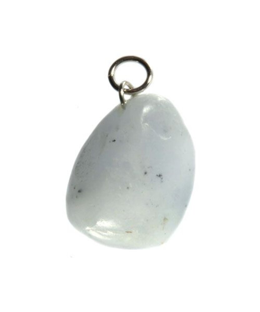 Calciet (blauw) hanger getrommeld Calciet (blauw) hanger getrommeld