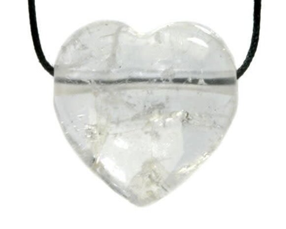 Bergkristal hanger hart doorboord Bergkristal hanger hart doorboord