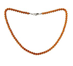 Barnsteen (cognac) ketting 6 mm kralen Barnsteen (cognac) ketting 6 mm kralen