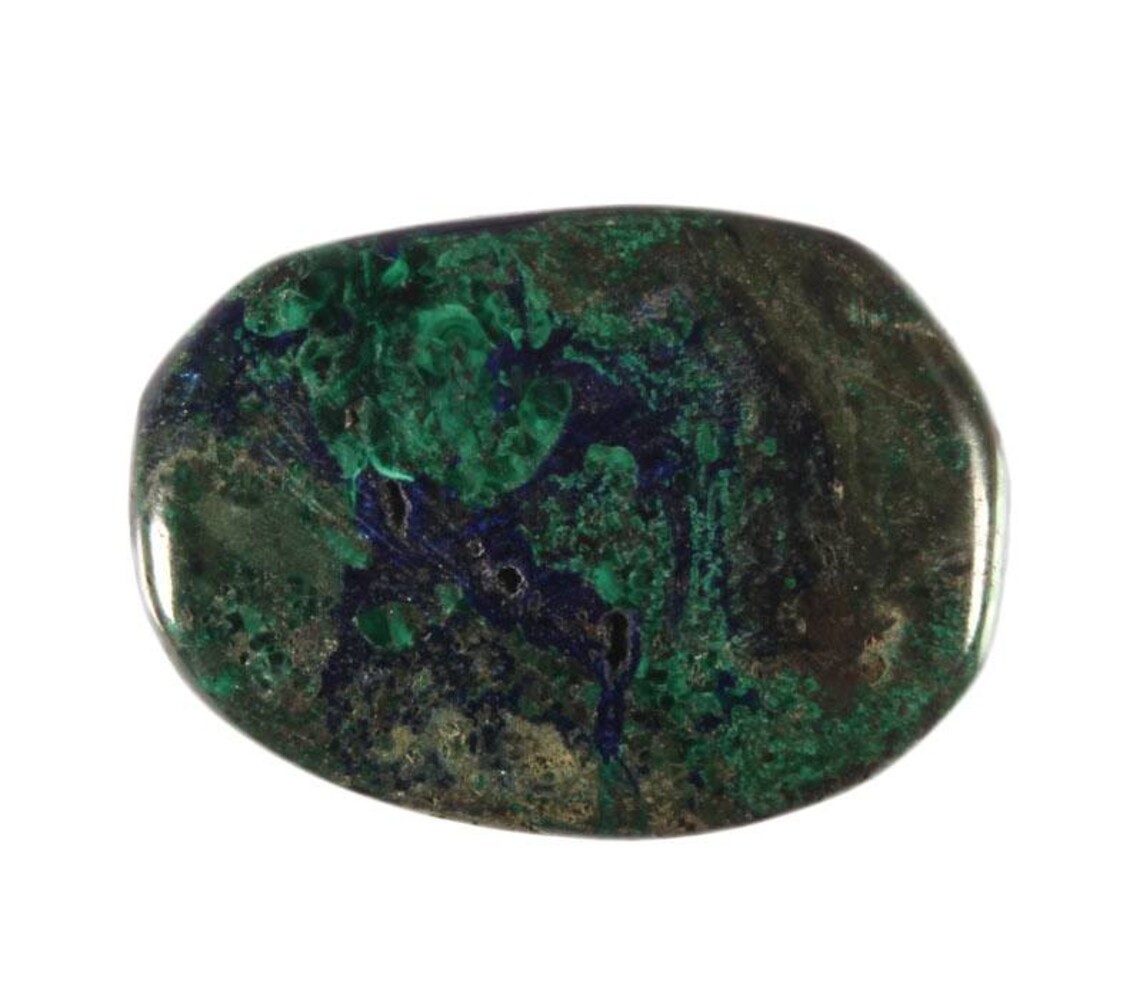 Azuriet-malachiet steen plat gepolijst Azuriet-malachiet steen plat gepolijst