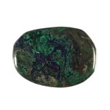 Azuriet-malachiet steen plat gepolijst Azuriet-malachiet steen plat gepolijst