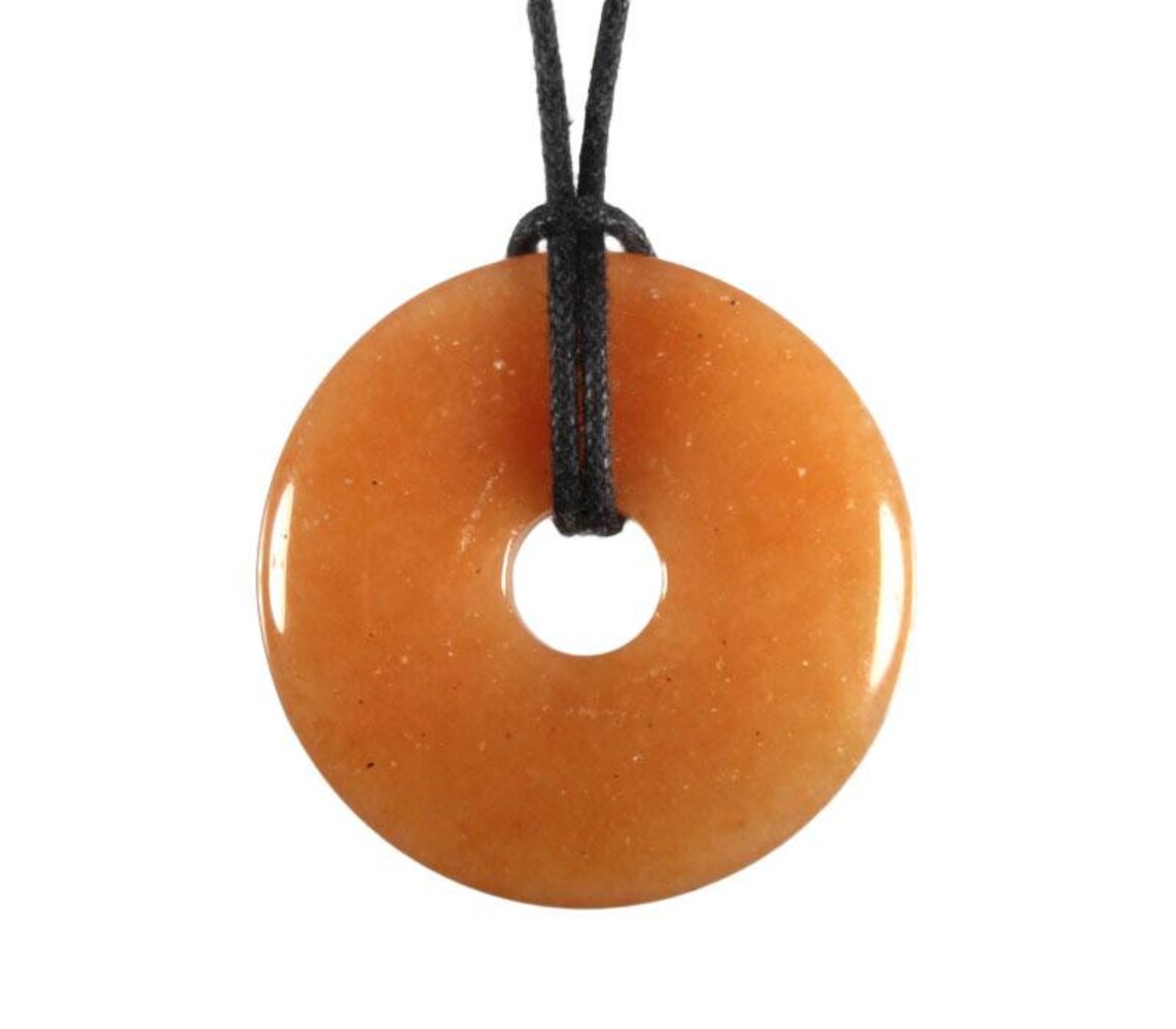 Aventurijn (oranje/rood) hanger donut 3 cm