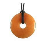 Aventurijn (oranje/rood) hanger donut 3 cm Aventurijn (oranje/rood) hanger donut 3 cm