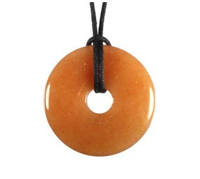 Aventurijn (oranje/rood) hanger donut 3 cm Aventurijn (oranje/rood) hanger donut 3 cm