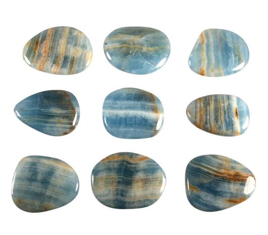 Aragoniet (blauw) steen plat gepolijst Aragoniet (blauw) steen plat gepolijst