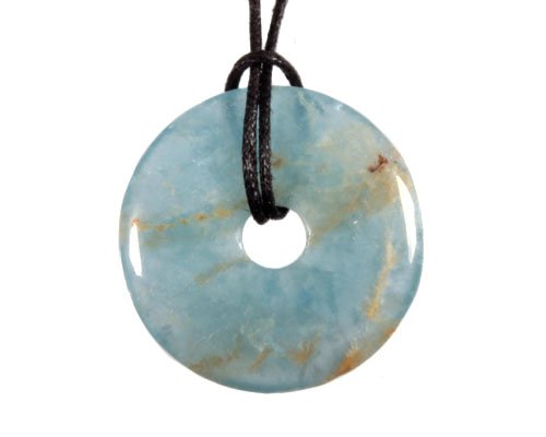 Aragoniet (blauw) hanger donut 3 cm