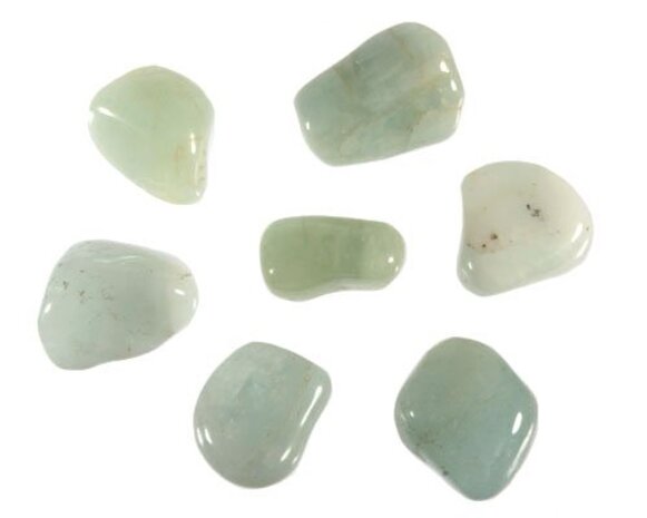 Aquamarijn steen getrommeld 5 - 10 gram Aquamarijn steen getrommeld 5 - 10 gram